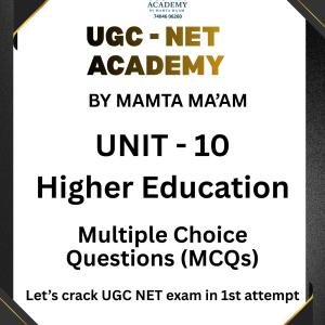 Unit 10 Higher EducationTopicwise Multiple choice questions (MCQs)